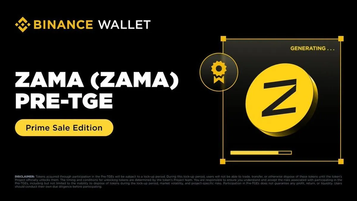 Binance Wallet a annoncé une nouvelle vente : Zama | DropsTab News