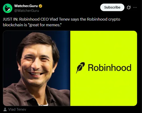 Robinhood запускает блокчейн, который поддерживает мемкоины и новые криптопроекты.