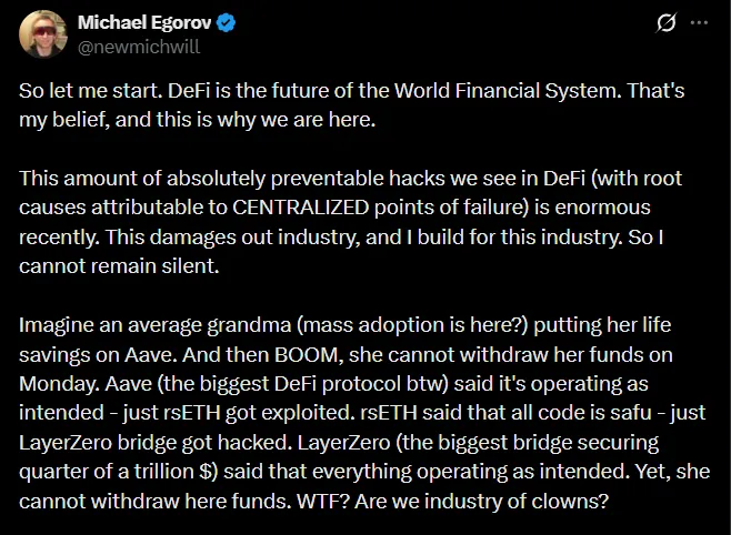 Mikhail Yegorov: Jumlah Peretasan yang Dapat Dicegah di DeFi Telah Mencapai Tingkat yang Tidak Dapat Diterima